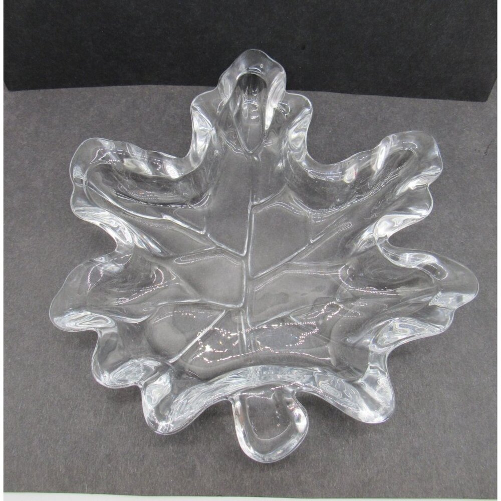Bowring Maple Leaf Clear Glass Plate Boxed Vintage 9"